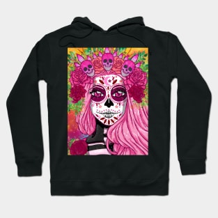 Pink Queen Sugar Skull bloom Hoodie